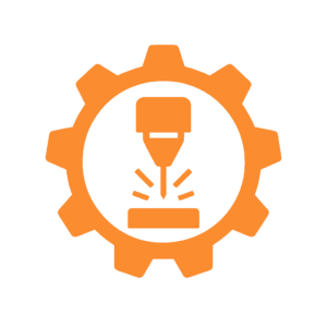 a orange and black gear with a CNC Tool