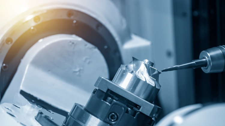 Multi Axis CNC Mill making a turbine