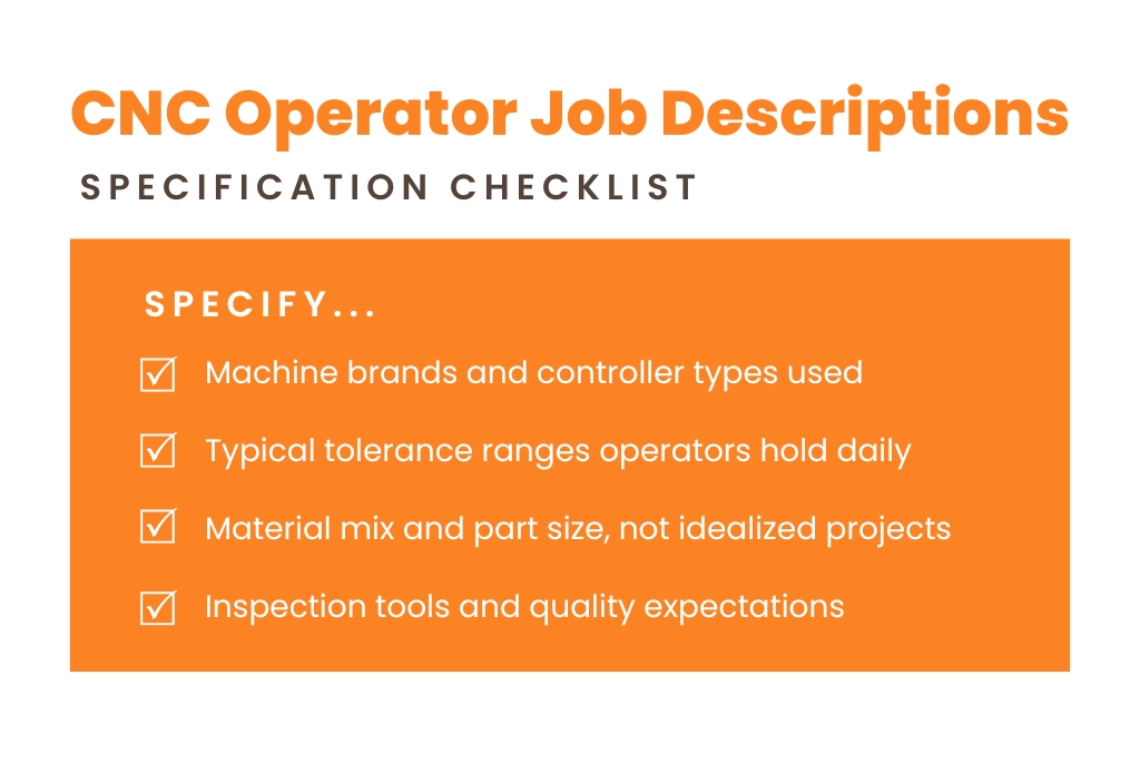 CNC Operator job description specification checklist