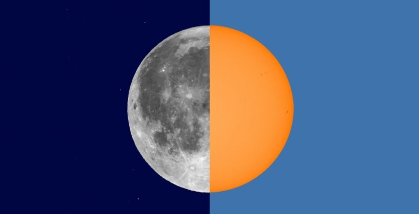 Split image of sun during the day shift and moon during night shift